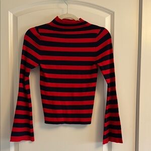 Striped Red and Black Women's Top